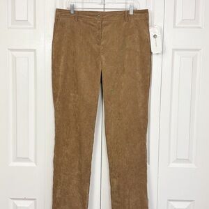 NWT Erin London Khaki Brown Whisper Corduroy Straight Leg Pants 12